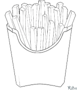 fries Printable Coloring Nplooj Ntawv